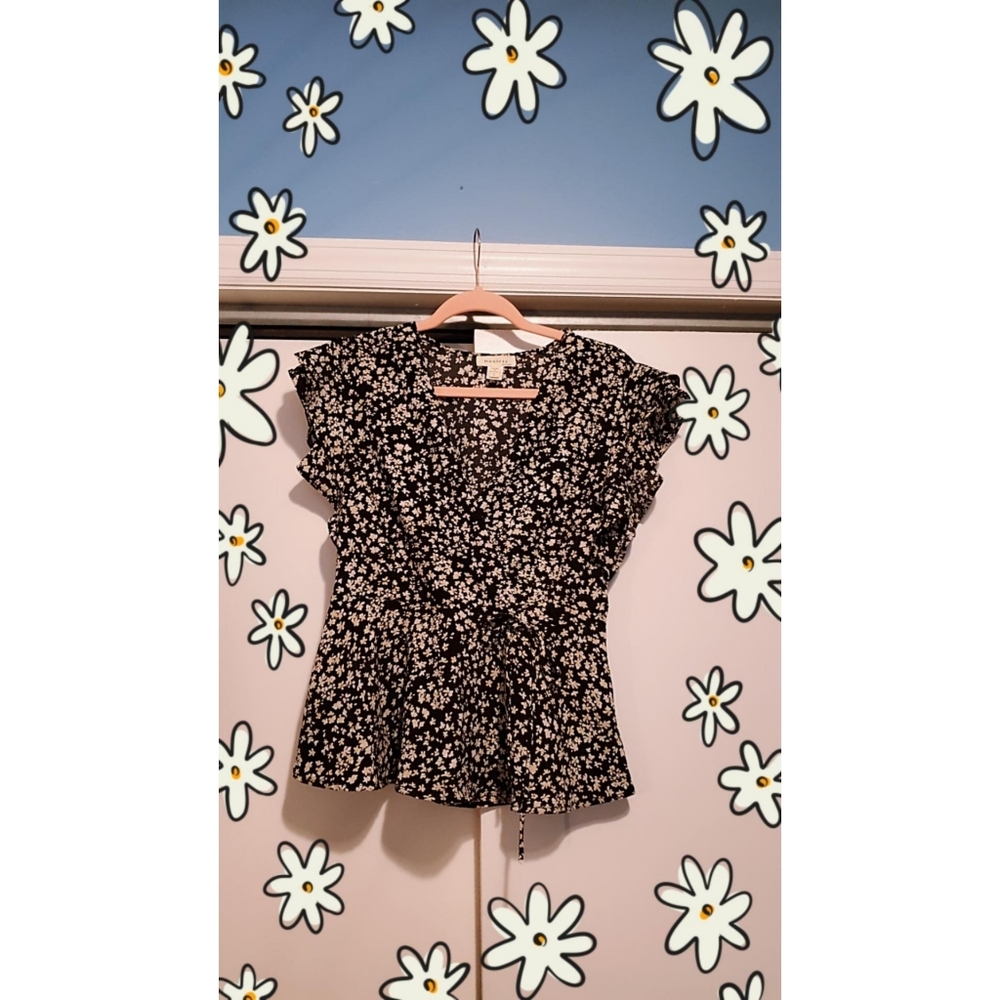 Black & White Floral Top
